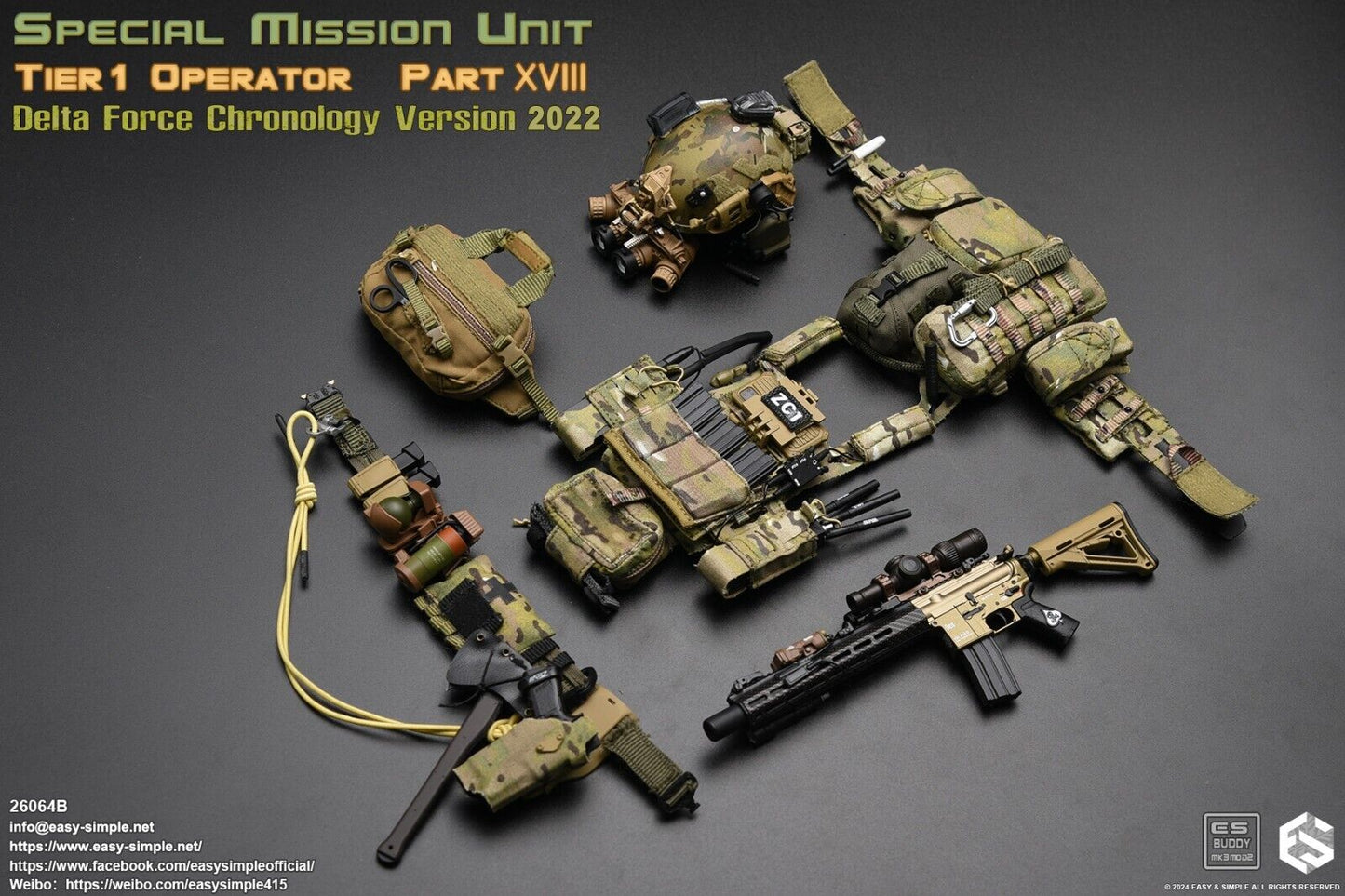 1:6 Easy & Simple Delta Force Chronology 2022 Multicam Utility Pouch