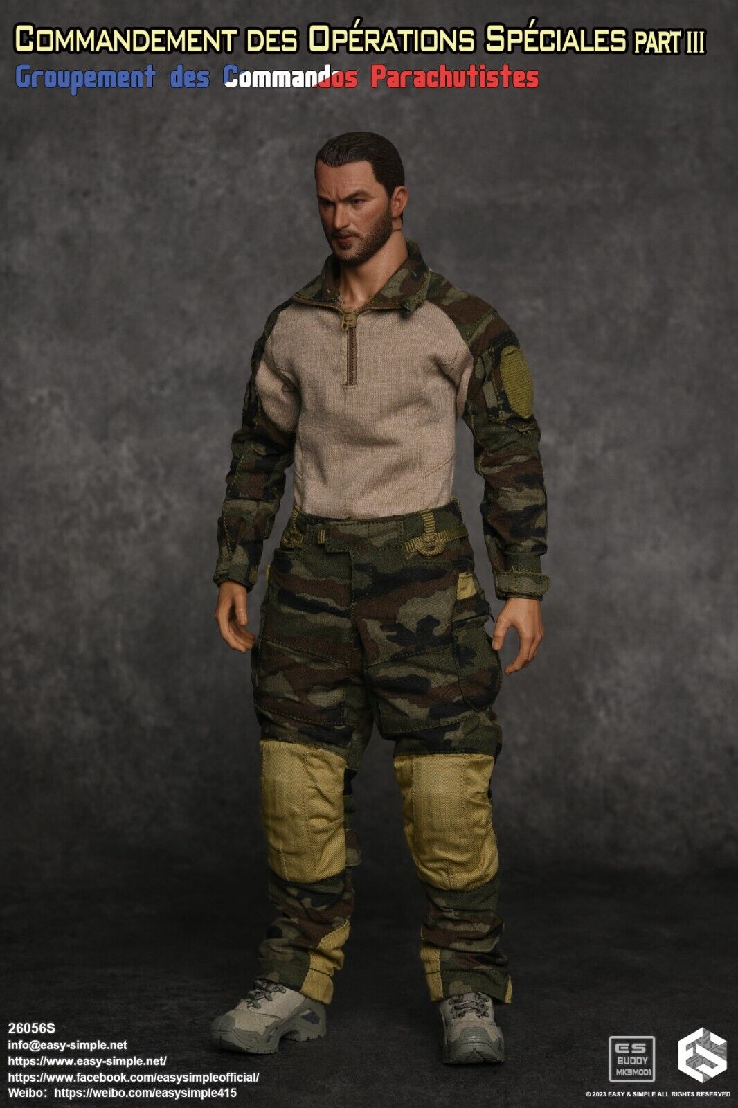 1:6 Easy & Simple French Airborne CCE Camo Combat Uniform for 12" Figures