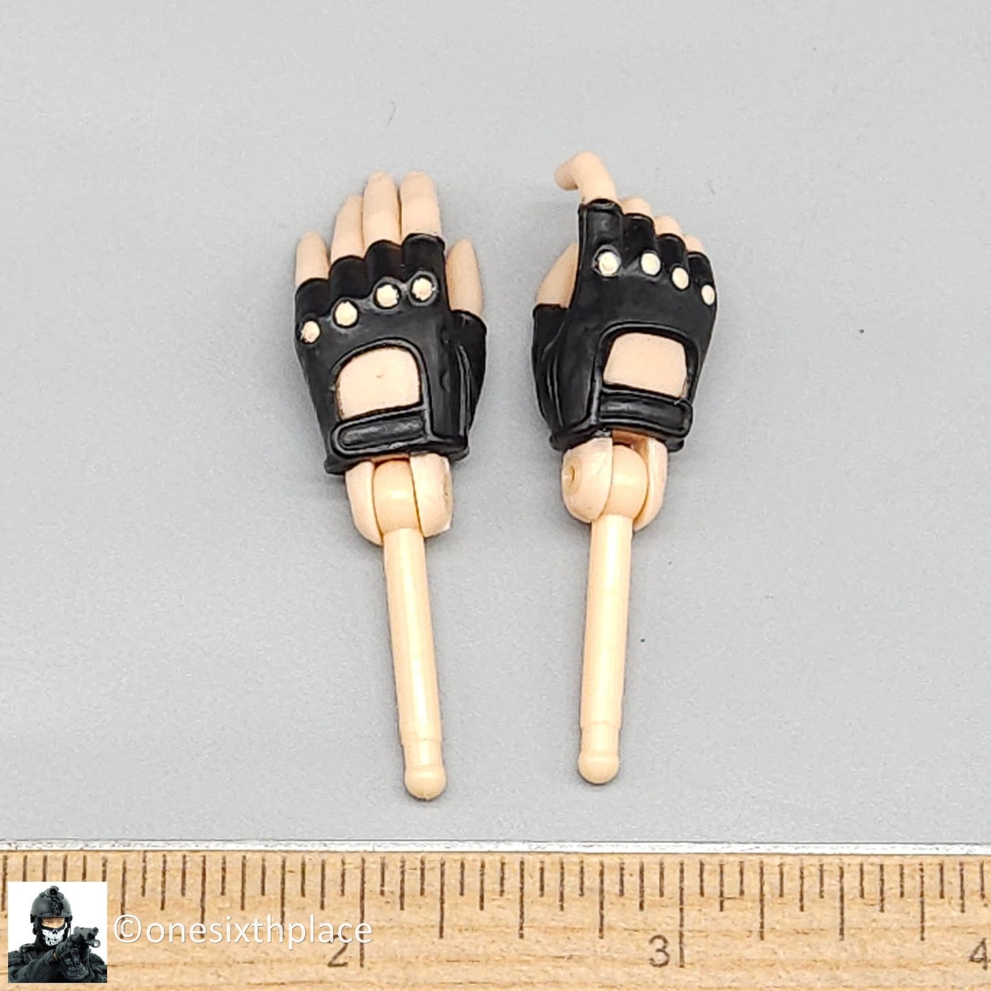 1:6 scale BBI Cy Girl Female Fingerless Black Gloved Hands for 12" Figures