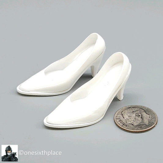 1:6 Triad Toys Female White High Heels Shoes Style B (Medium Heel) 12" Figures