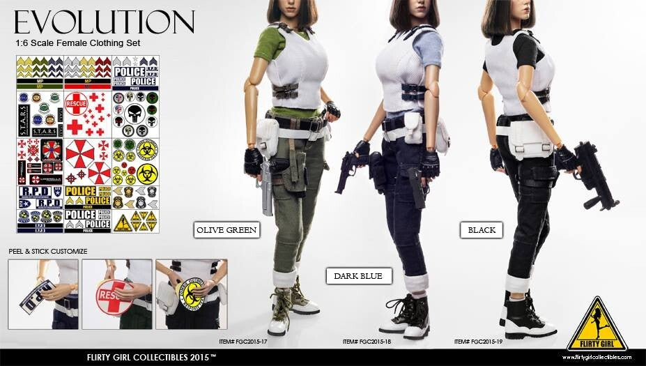 1:6 Flirty Girl Evolution Female White Belt w/ Pouches for 12" Figures