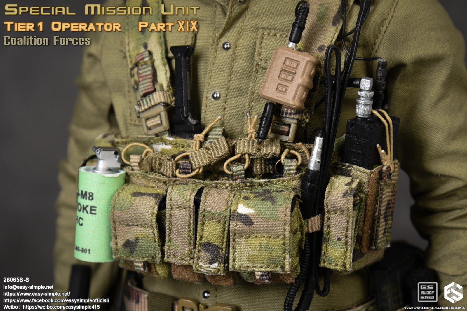 1:6 scale Easy & Simple Coalition Forces SAS Special Chest Rig for 12" Figures