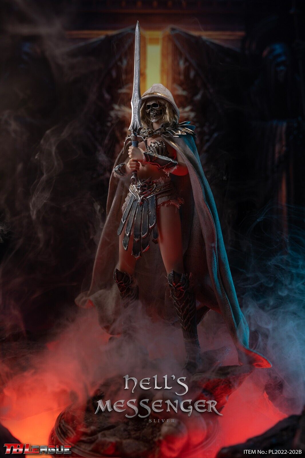 1:6 TBLeague PL2022-202B Hell’s Messenger Silver Female Skull Head 12" Figures