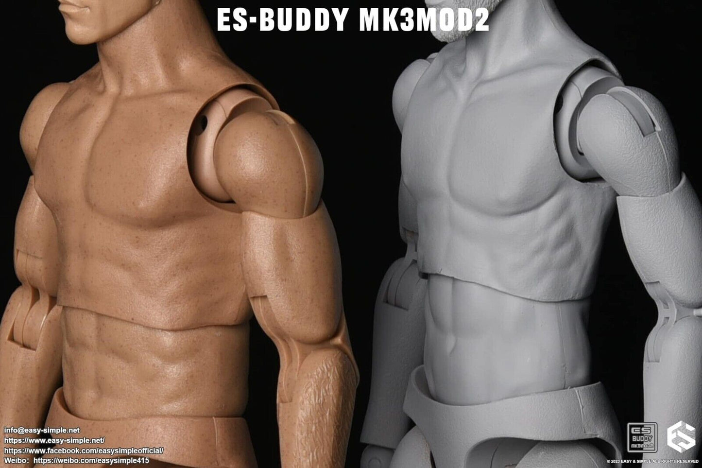 1:6 Easy & Simple MK3Mod2 Male Nude Body NEW STYLE for 12" Figures