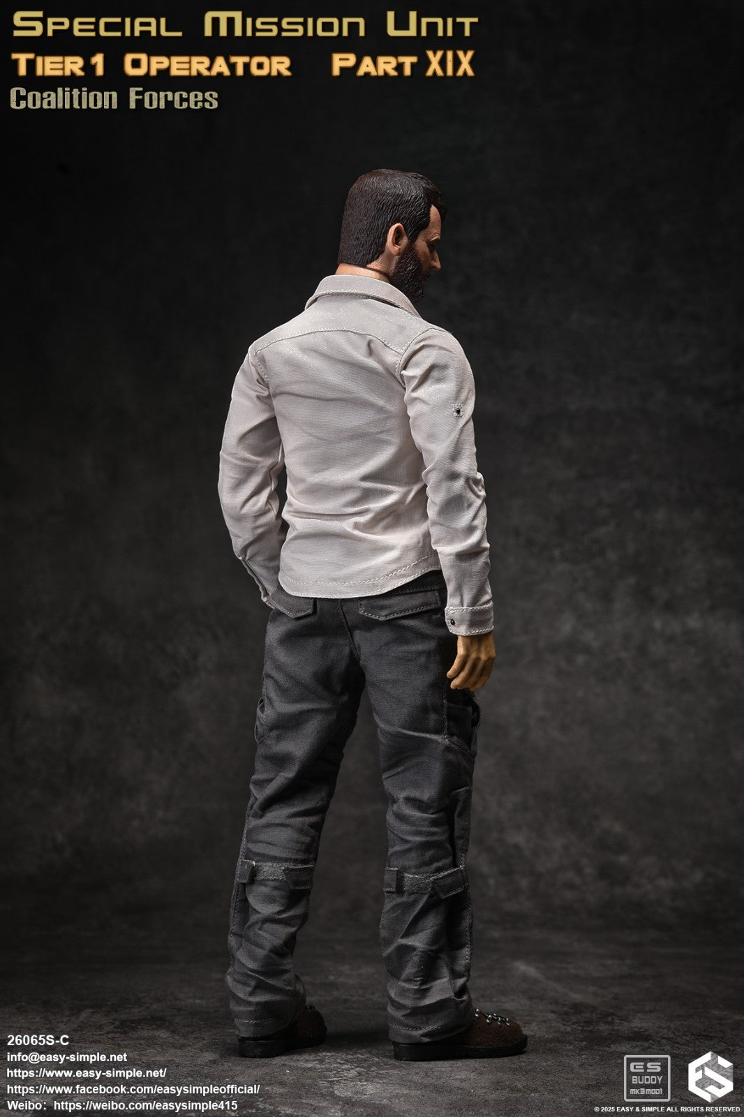 1:6 scale Easy & Simple Coalition Forces White Shirt for 12" Figure 26065SC