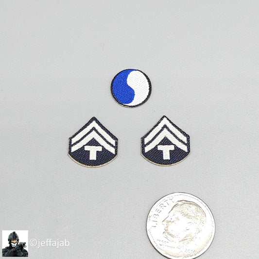 1/6 scale DiD WWII 29th Infantry Corporal Upham Patches Set for 12" Figures