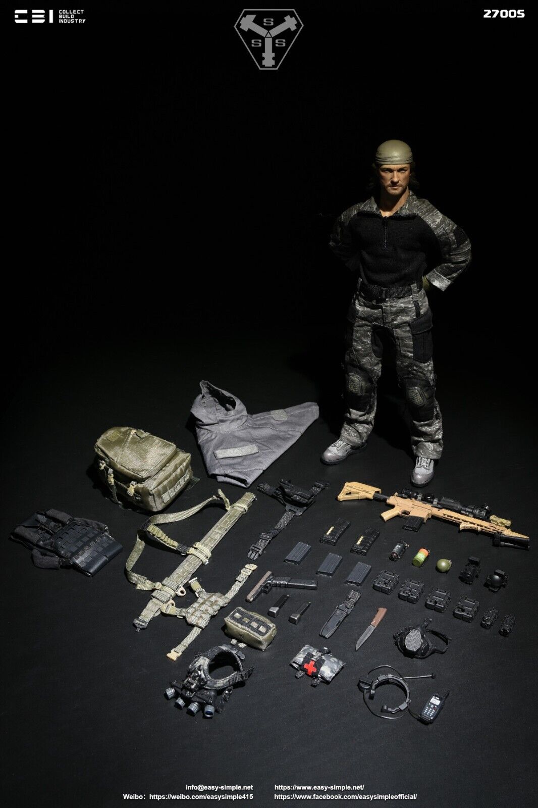 1:6 scale CBI x Easy & Simple Task Force 58 PO1 Brad 12" Boxed Figure 27005