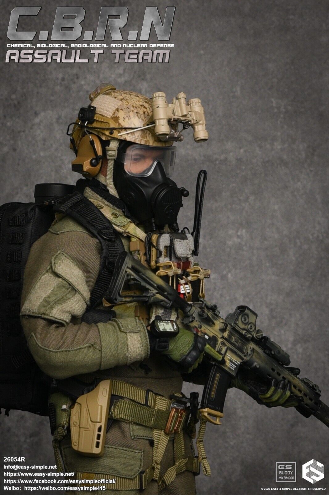 1:6 Easy & Simple CBRN Assault Team Patches Set for 12" Figures