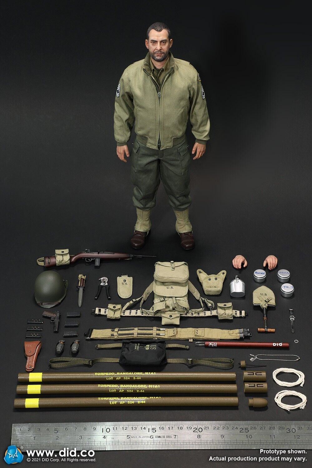 1:6 scale DiD WWII Sergeant Horvath Metal Tin Canister Set for 12" Figures