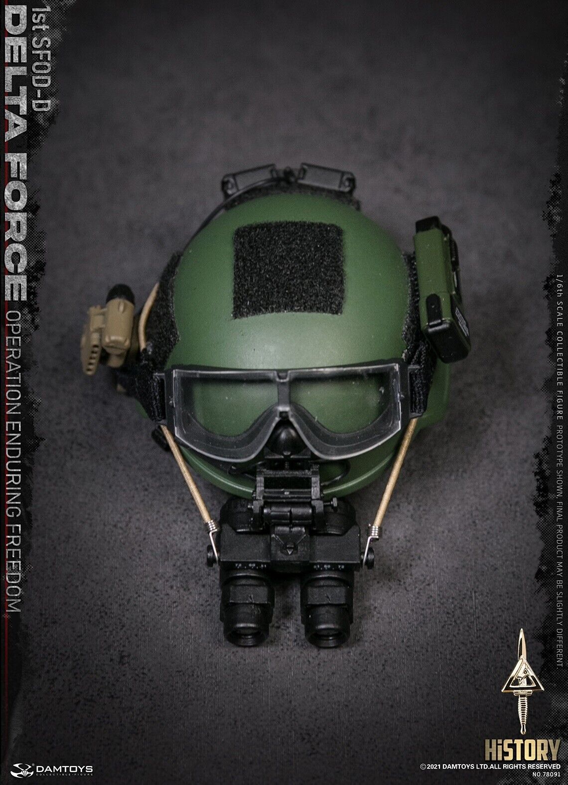 1:6 Damtoys 1st SFOD-D Enduring Freedom MICH 2002 Helmet w/ NVG for 12" Figures