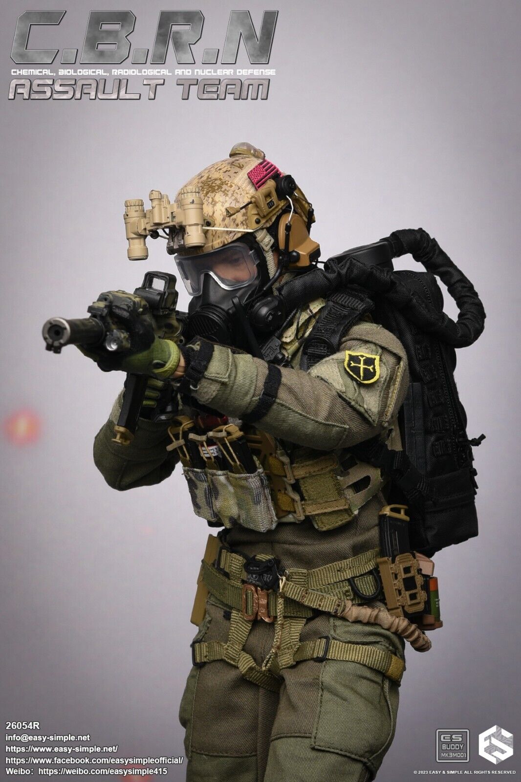 1:6 Easy & Simple CBRN Assault Team Patches Set for 12" Figures