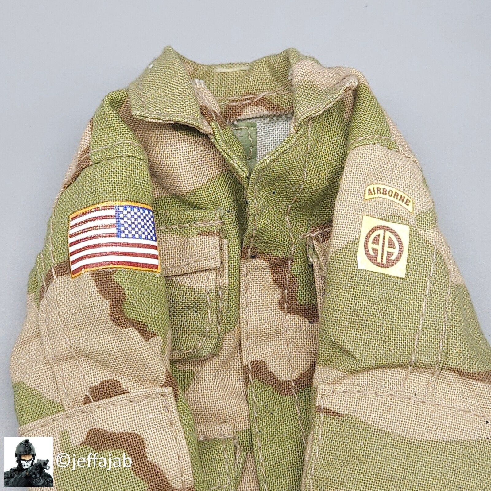 1:6 BBI US Army 82nd Airborne Desert Camo Uniform w/ Patches for 12" Figures