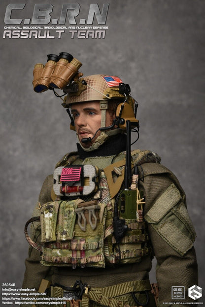 1:6 Easy & Simple CBRN Assault Team Multicam JPC 2.0 Plate Carrier w/ Mag Pouch