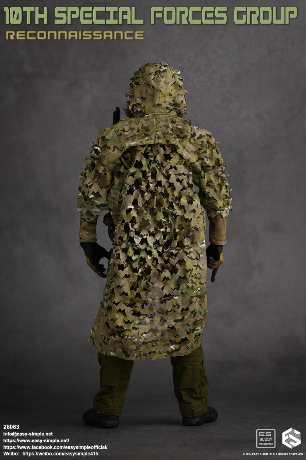 1:6 Easy & Simple 10th Special Forces Group Ghillie Cover w/ Hood