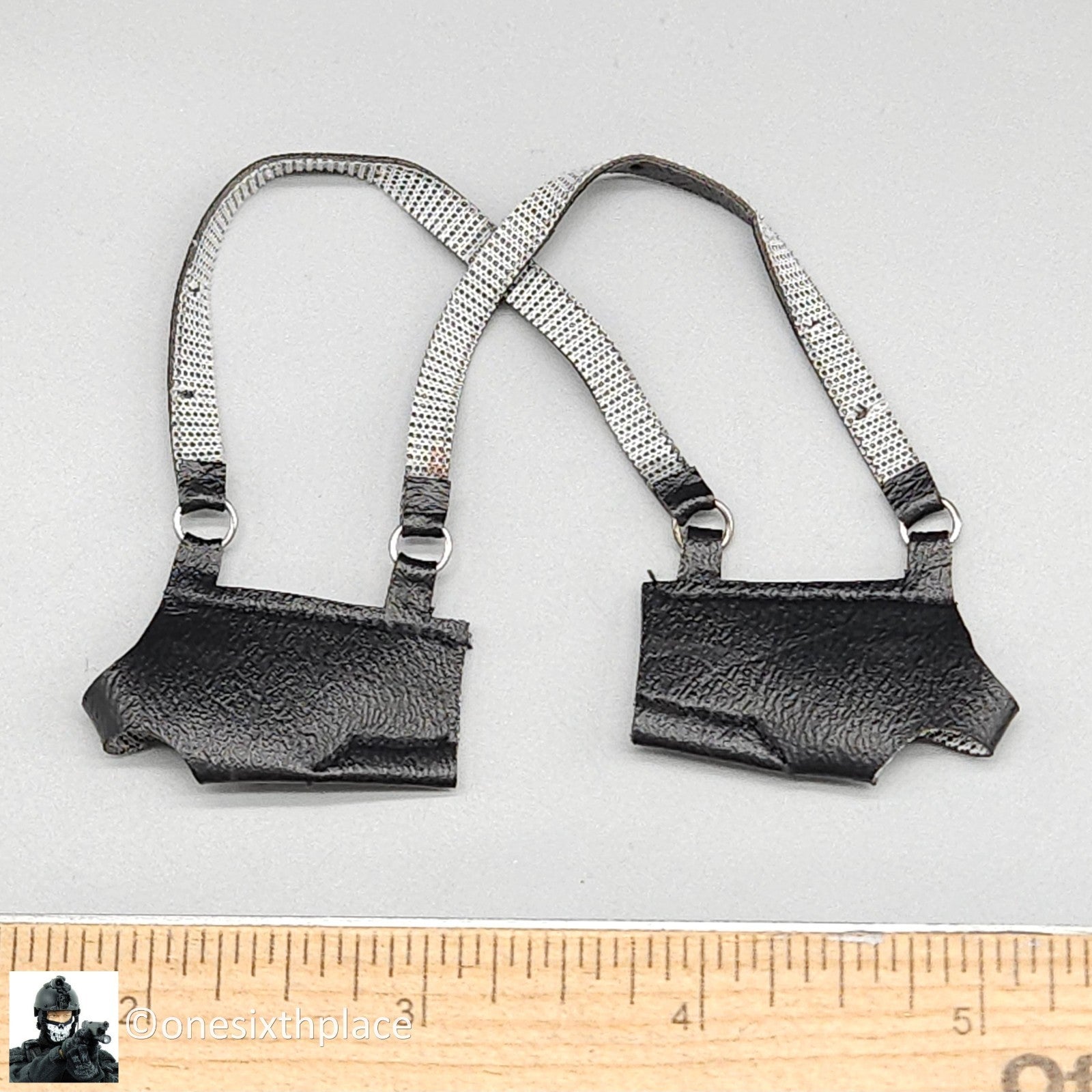 1:6 scale Triad Toys Black Leather Like Double Shoulder Holster for 12" Figures