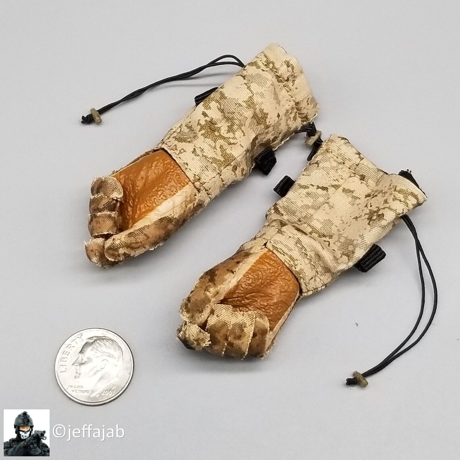 1:6 Easy & Simple Recce Element AOR1 Camo Winter Combat Gloves for 12" Figures