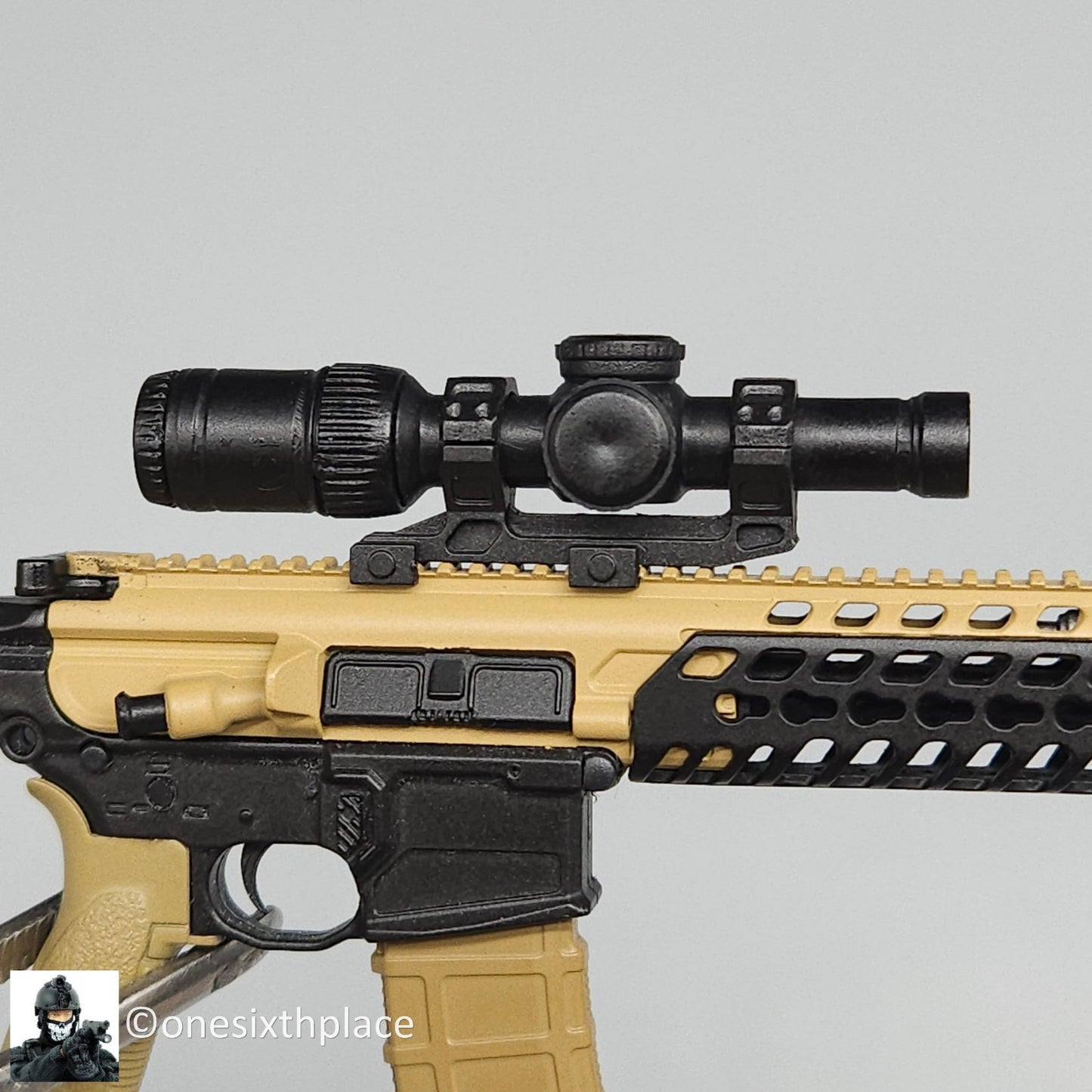 1:6 scale Easy & Simple Black Razor HD2 1x6 Rifle Scope for 12" Figures