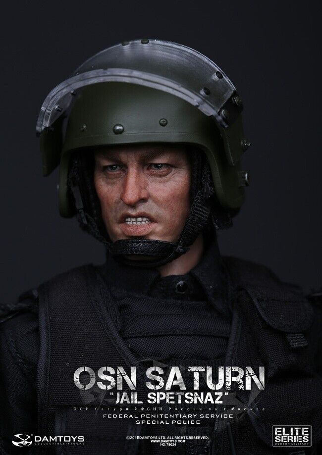 1:6 scale DamToys Russian OSN Police Male Head Sculpt for 12" Figures