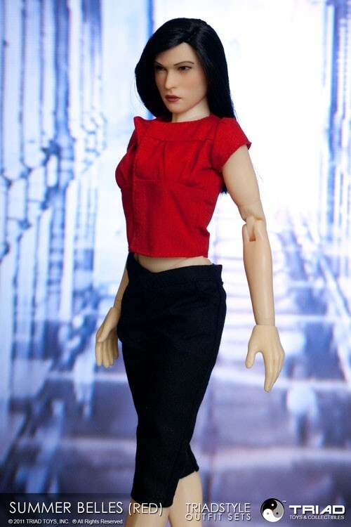 1:6 Triad Toys Summer Belles Female Red Shirt Top for 12" Figures
