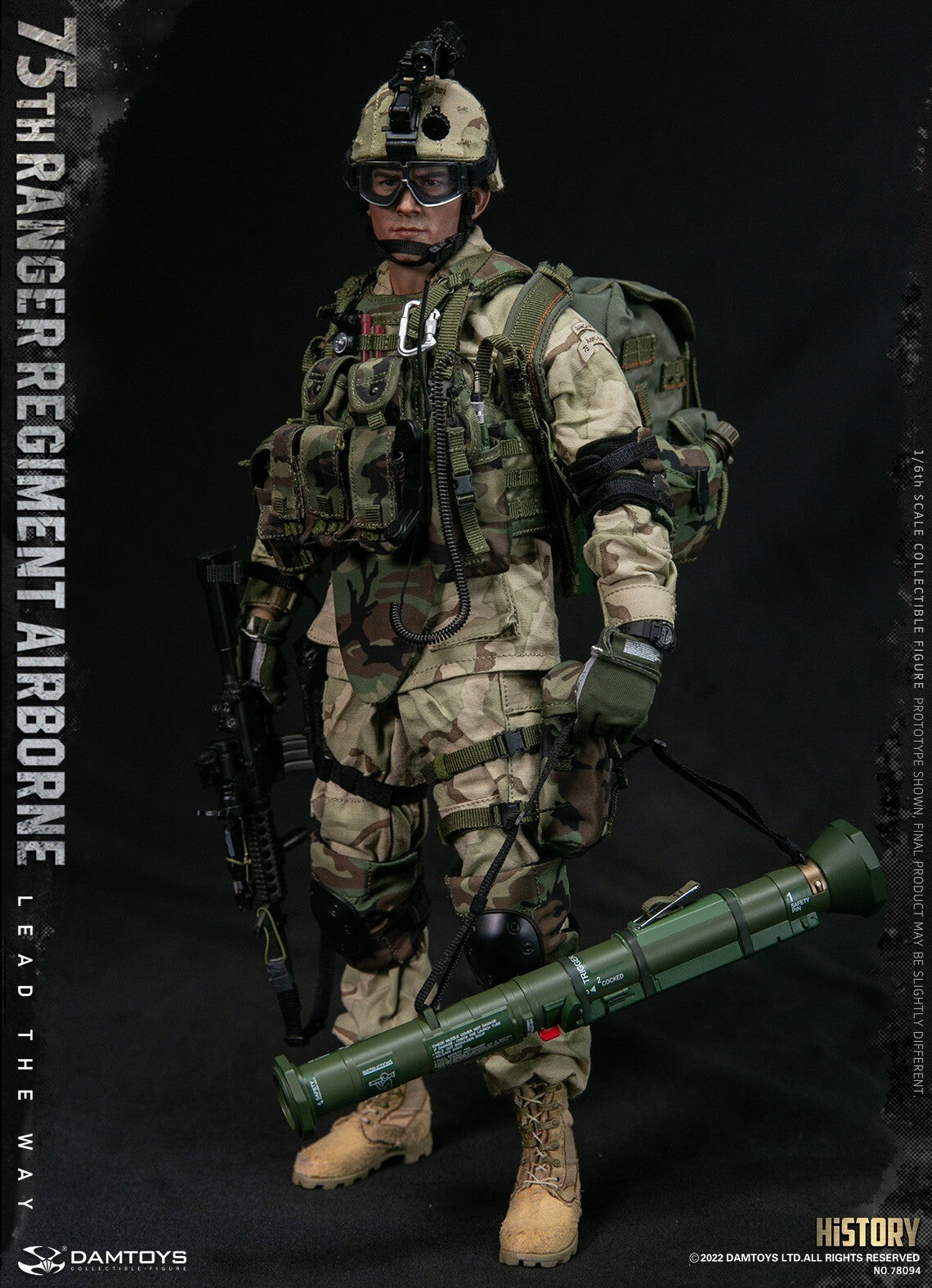 1:6 scale DamToys 75th Ranger Regiment Airborne Male Nude Body for 12" Figures