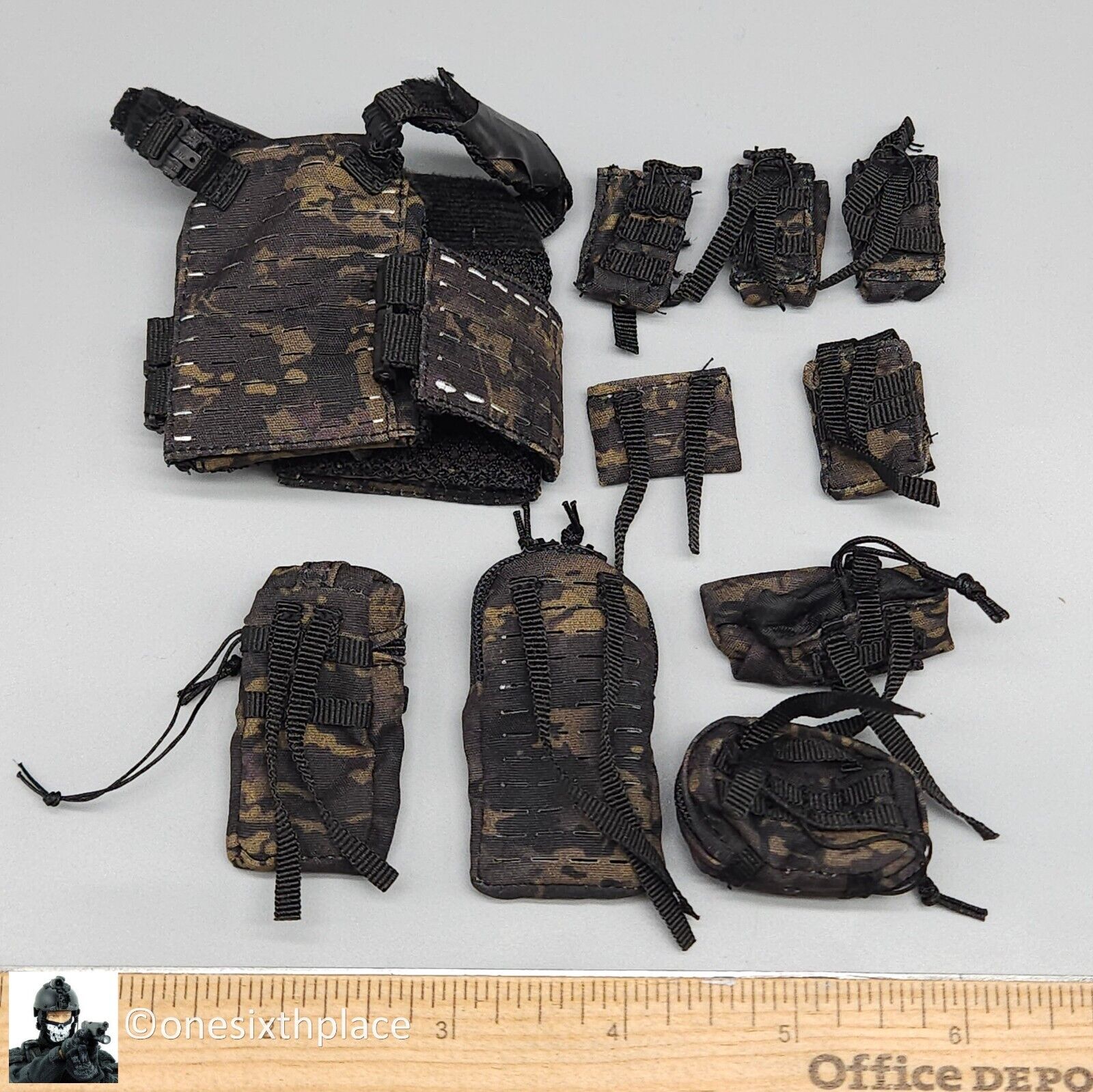 1:6 Mini Times Navy SEAL Special Force HALO MCB Black Multicam Plate Carrier Set