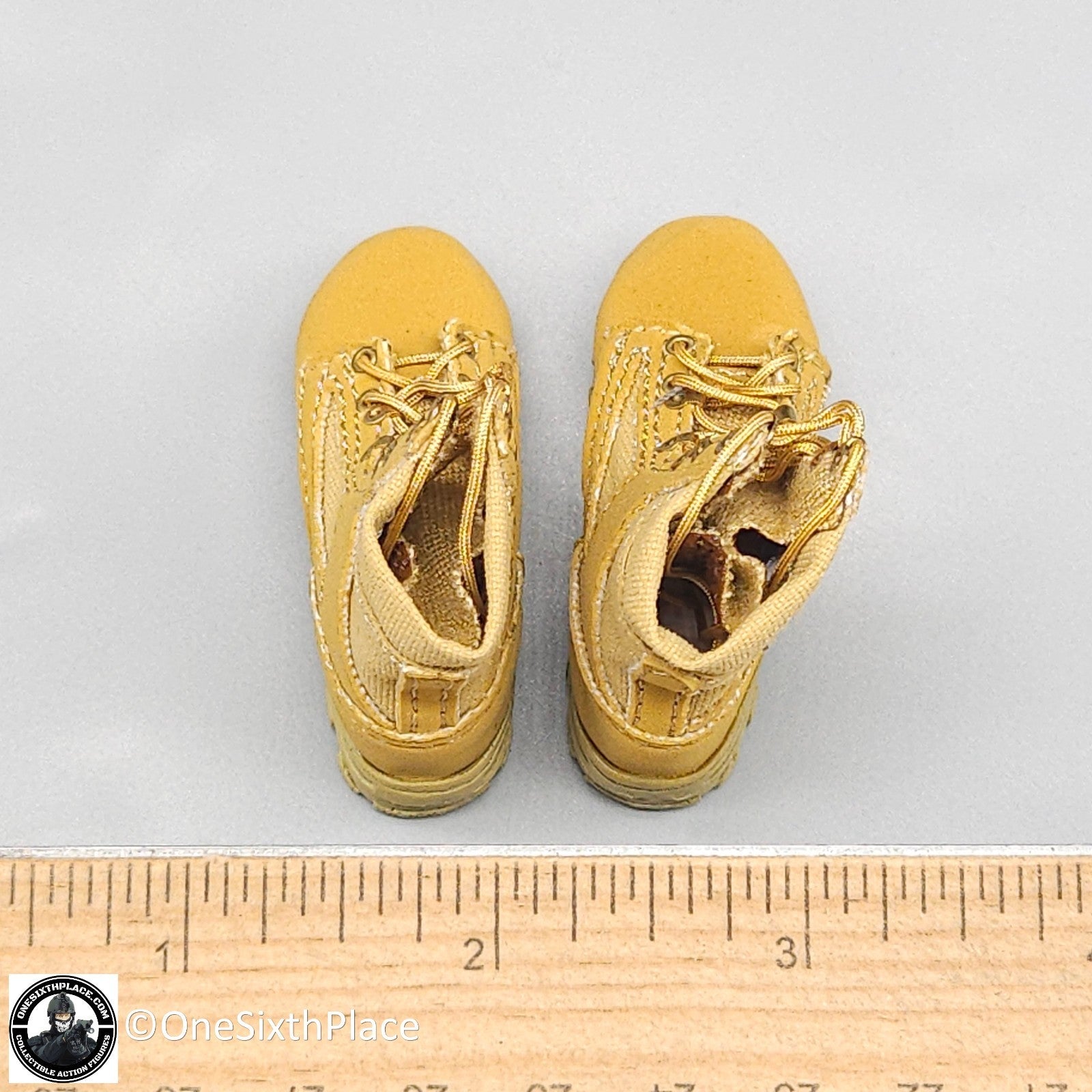 1:6 scale DiD US Army ACU Combat Uniform Tan Boots (Foot Type) for 12" Figures