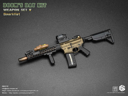 1:6 Easy & Simple Doom's Day Kit V Gold ST15 M4 Rifle Set for 12" Figures