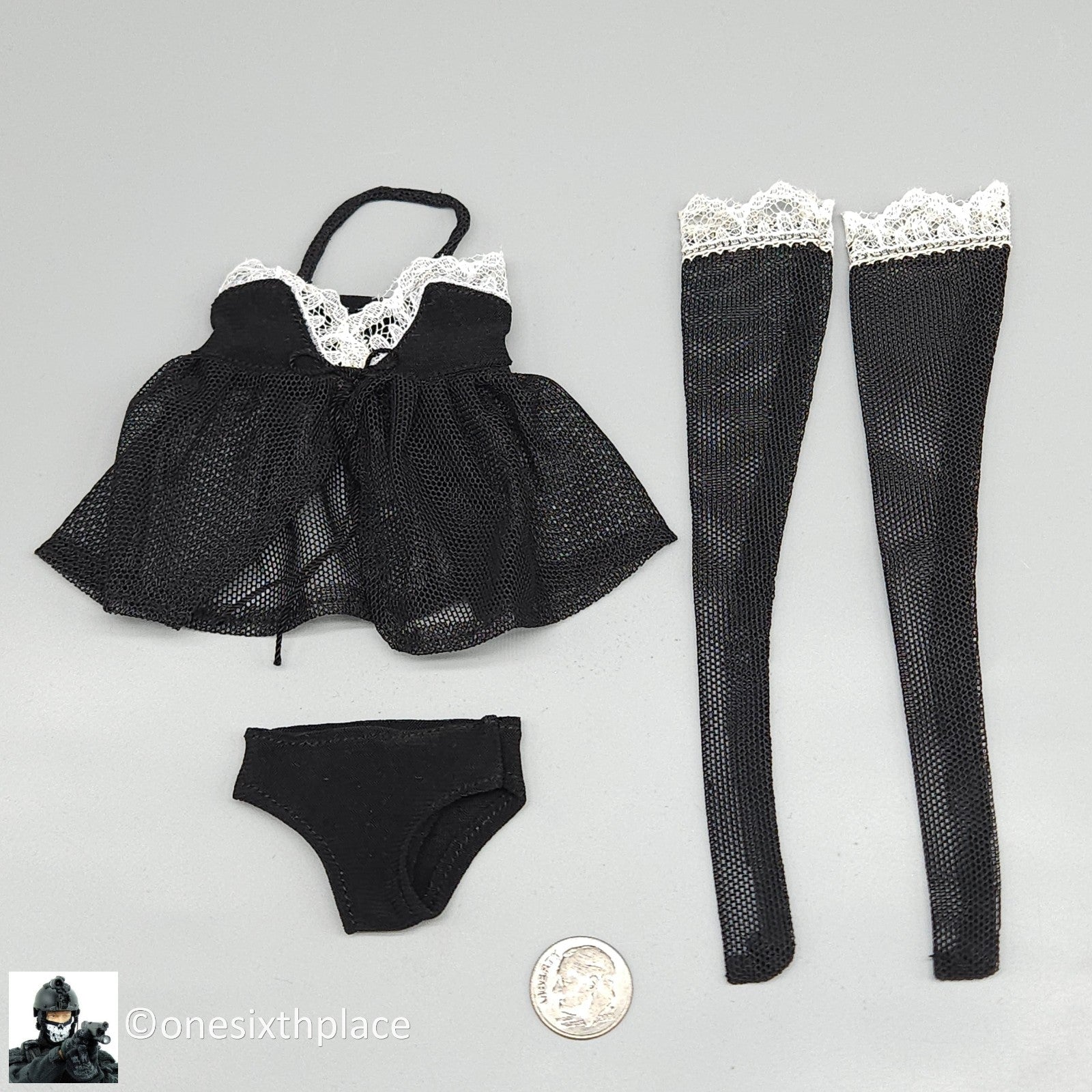 1:6 Triad Toys Female Lacie Babydoll Lingerie Set Black for 12" Figures