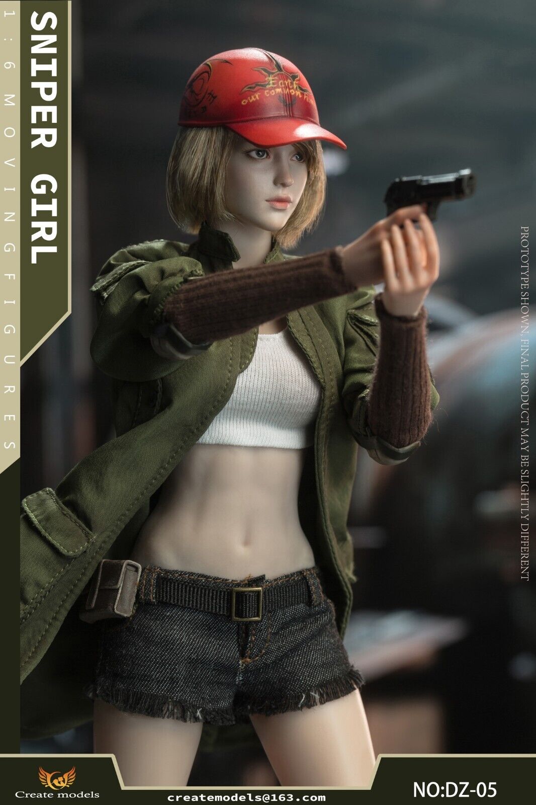 1:6 scale Create Models Female Sniper Girl Songbird Small Metal Pistol