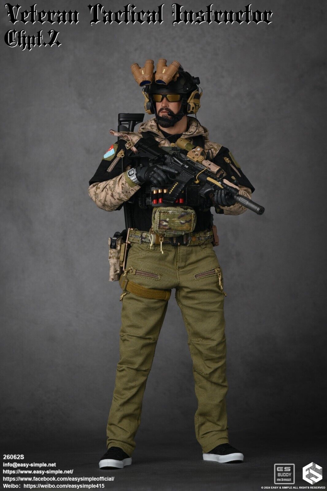 1:6 Easy & Simple Veteran Tactical Instructor Chapter II Special Ver Black Shirt