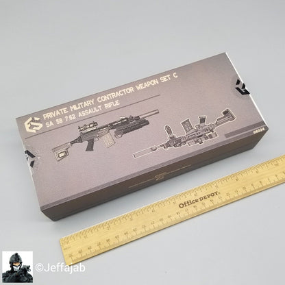 1:6 Easy & Simple PMC Weapon Set C SA 58 7.62 Assault Rifle Black ACOG 06034A 