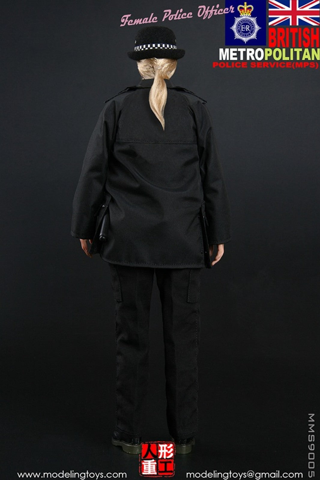 1:6 scale Modeling Toys Female Black Police Waterproof Jacket for 12" Figures