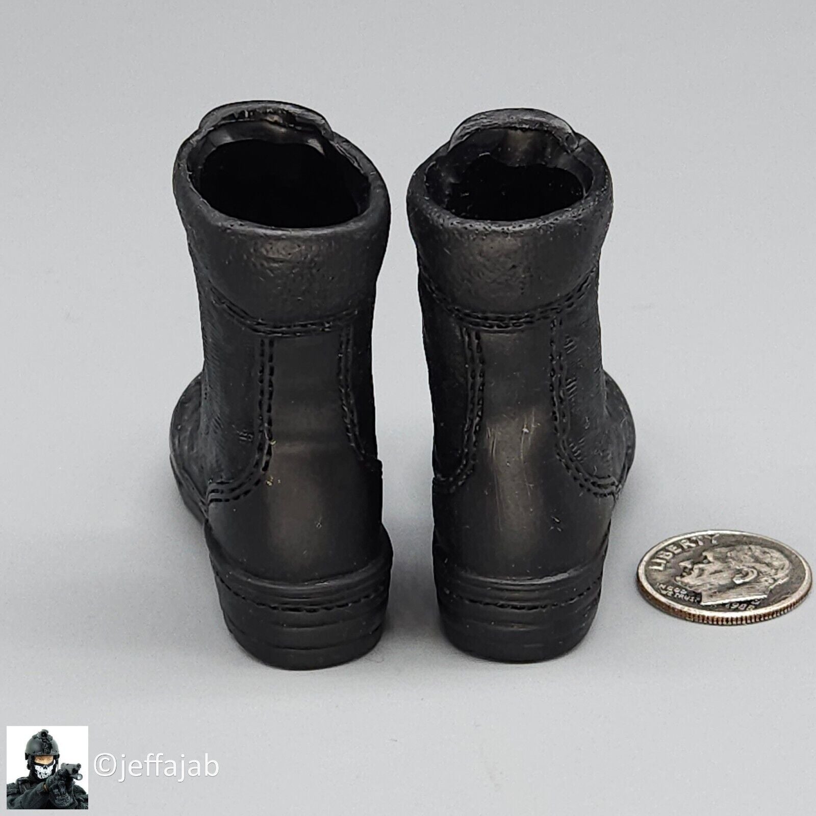 1:6 BBI LAPD Police Officer West Black Boots (Foot Type) for 12" Figures Pilot