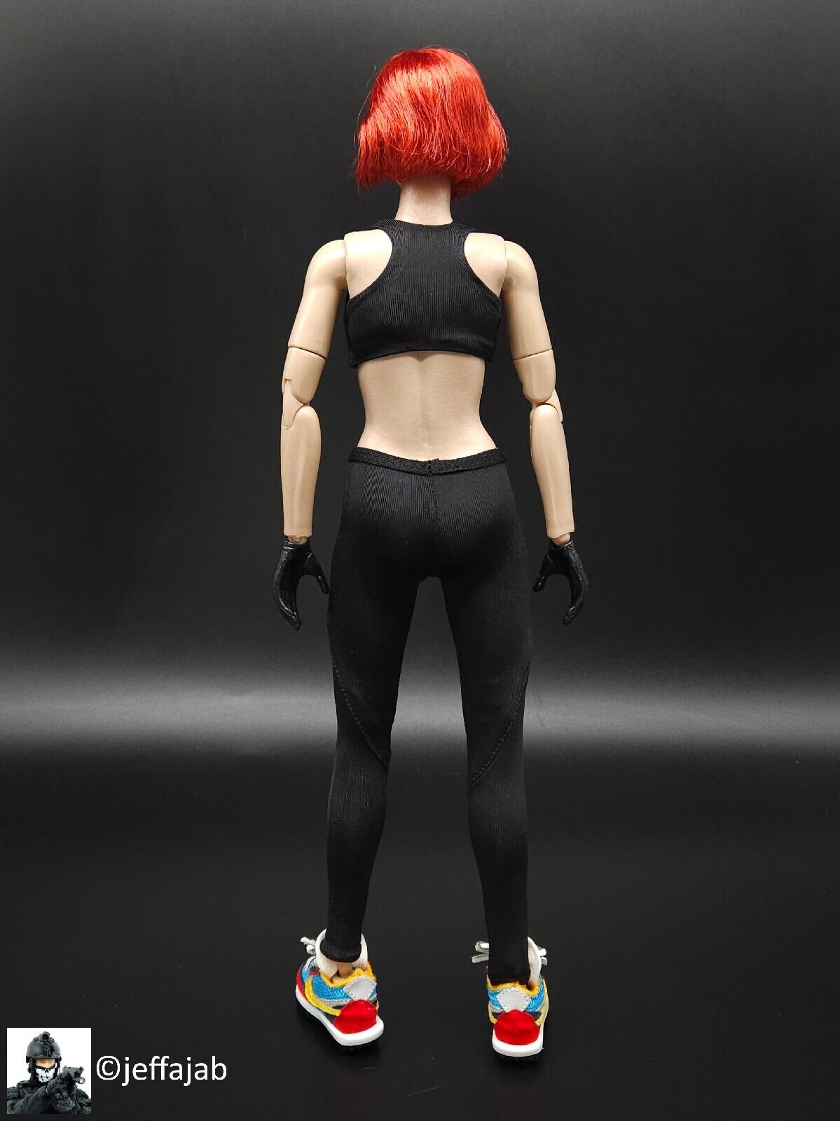 1:6 Very Cool Trickybaby 12 Female Black Logo Running Yoga Pants for 12" Figures