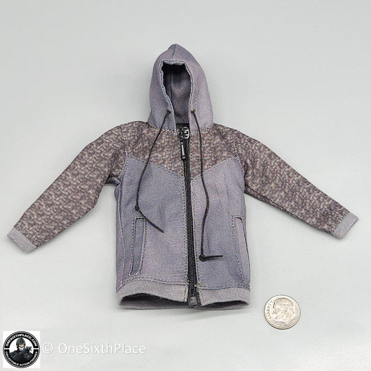 1:6 scale Female Gray Camo Sleeve Hooded Jacket for 12" Figures
