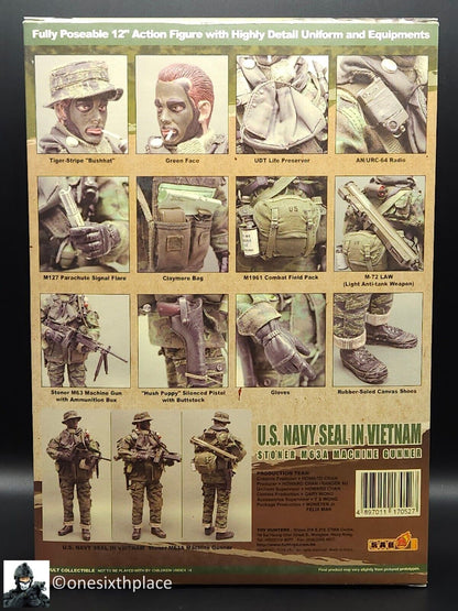 1:6 Scale Hot Toys US Navy SEAL in Vietnam Stoner M63A Machine Gunner 12" Figure