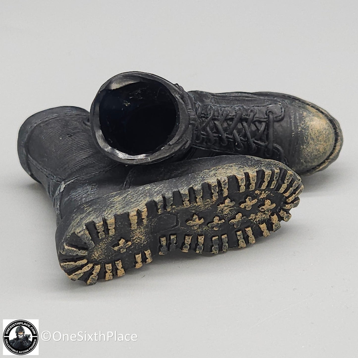 1:6 scale BBI USMC John Salias Black Combat Boots for 12" Figures