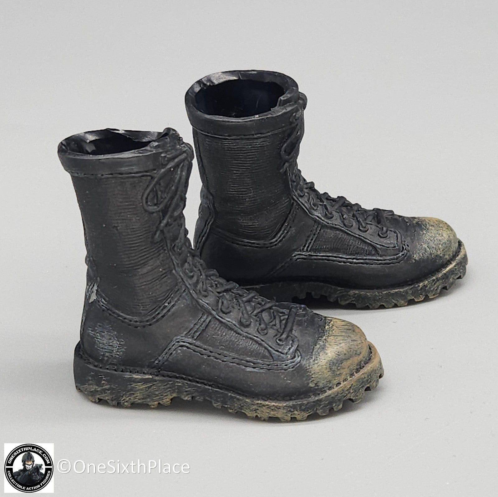 1:6 scale BBI USMC John Salias Black Combat Boots for 12" Figures