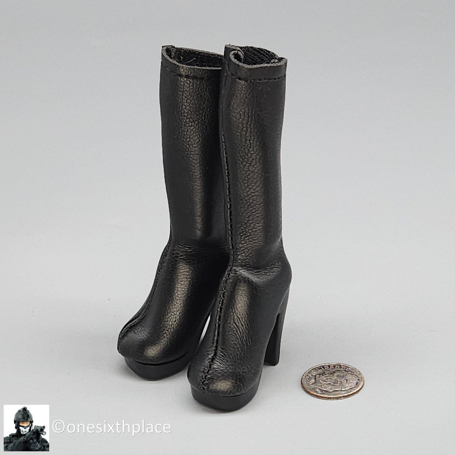 1:6 Triad Toys Boot Female Black High Heel Boots (Peg Type) for 12" Figures