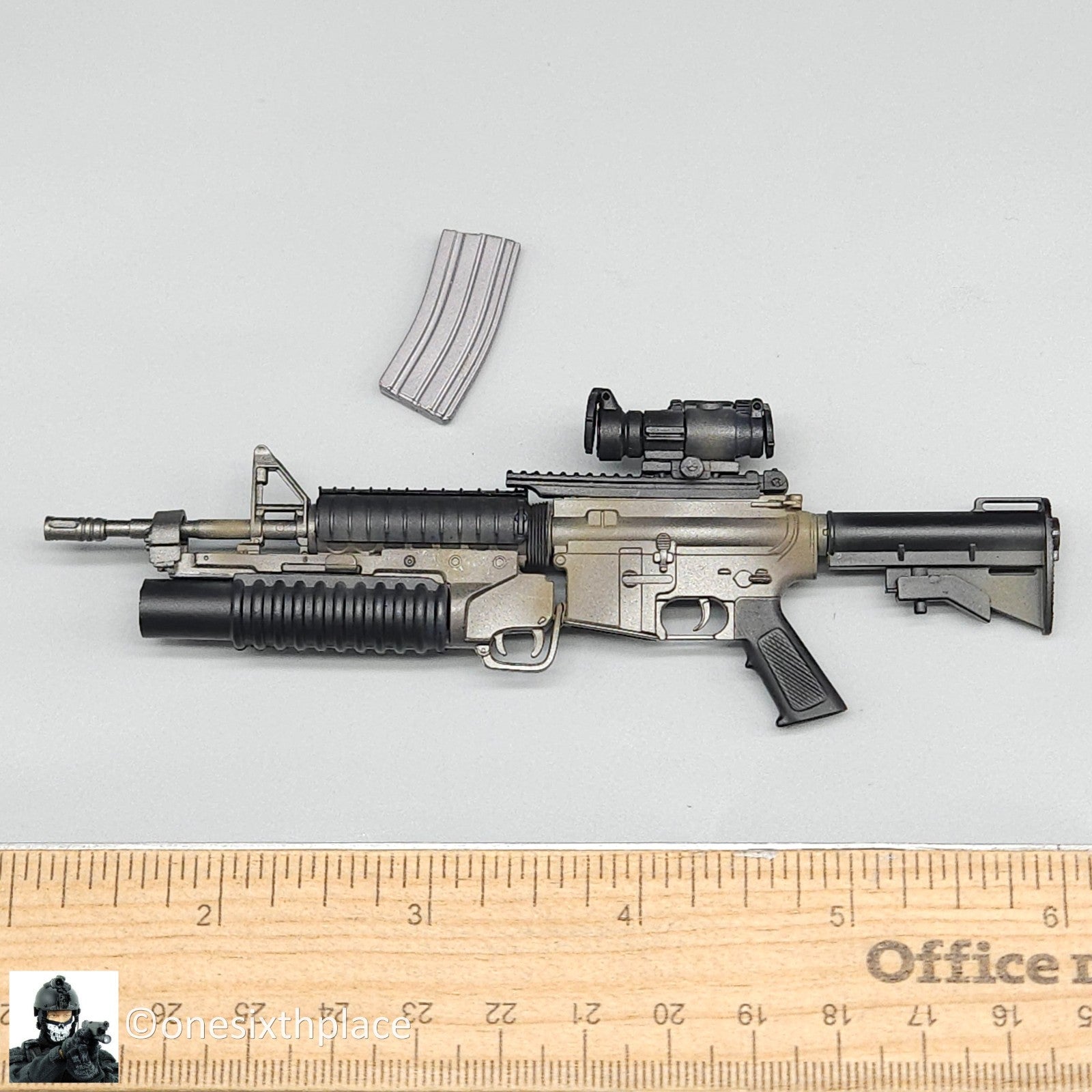 1:6 scale Dragon Camo M4 Rifle w/ M203 Grenade Launcher for 12" Figures
