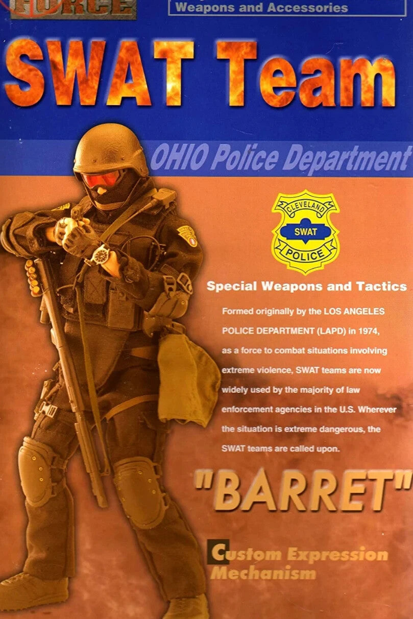 1:6 scale BBI SWAT Team Barret Black Metal PASGT Helmet for 12" Figures