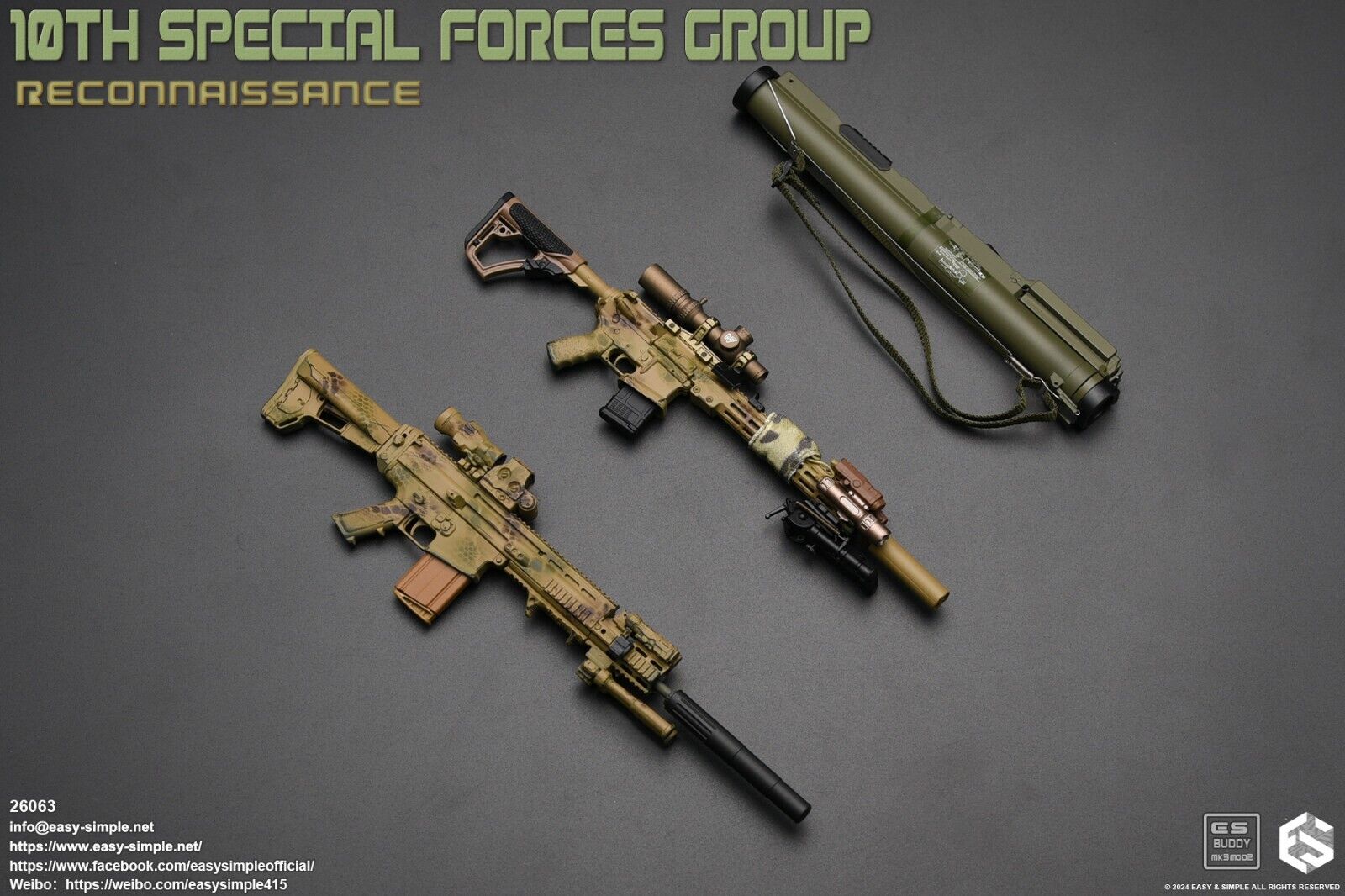 1:6 Easy & Simple 10th Special Forces Group Multicam Rifle Sling fo 12" Figures