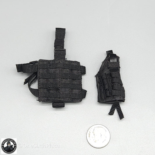 1:6 scale DiD SWAT Black Drop Leg Panel w/ Pistol Holster Set for 12" Figures