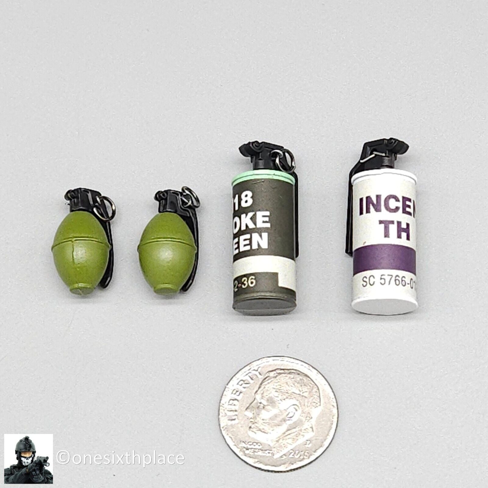 1:6 QO Toys Vietnam US Army Corpsman Metal Grenades (x4) for 12" Figures