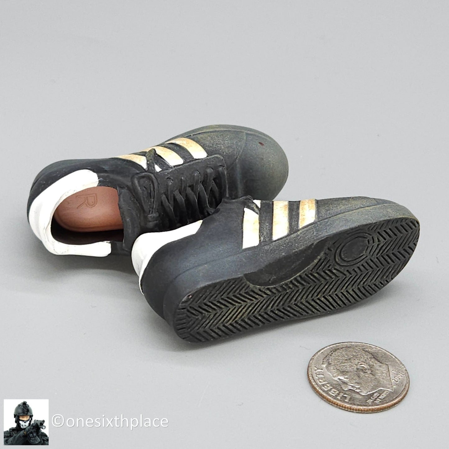 1:6 scale Dragon CIA Agent Jones Black Adidas Sneakers for 12" Figures
