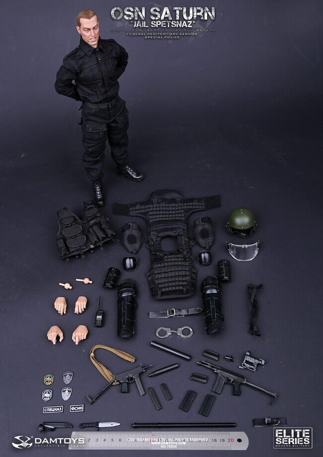 1:6 scale DamToys Russian OSN Police Black Combat Uniform for 12" Figures