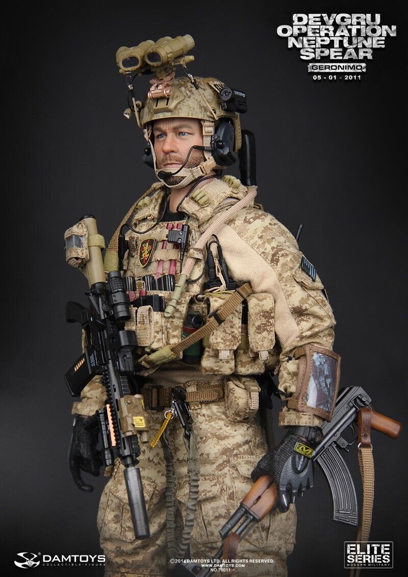 1:6 DamToys DEVGRU Neptune Spear GPS w/ AOR1 Camo Pouch for 12" Figures