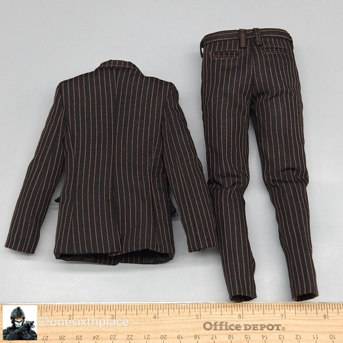 1:6 scale DamToys Gangster's Kingdom Diamond Angelo Black Pinstripe Suit