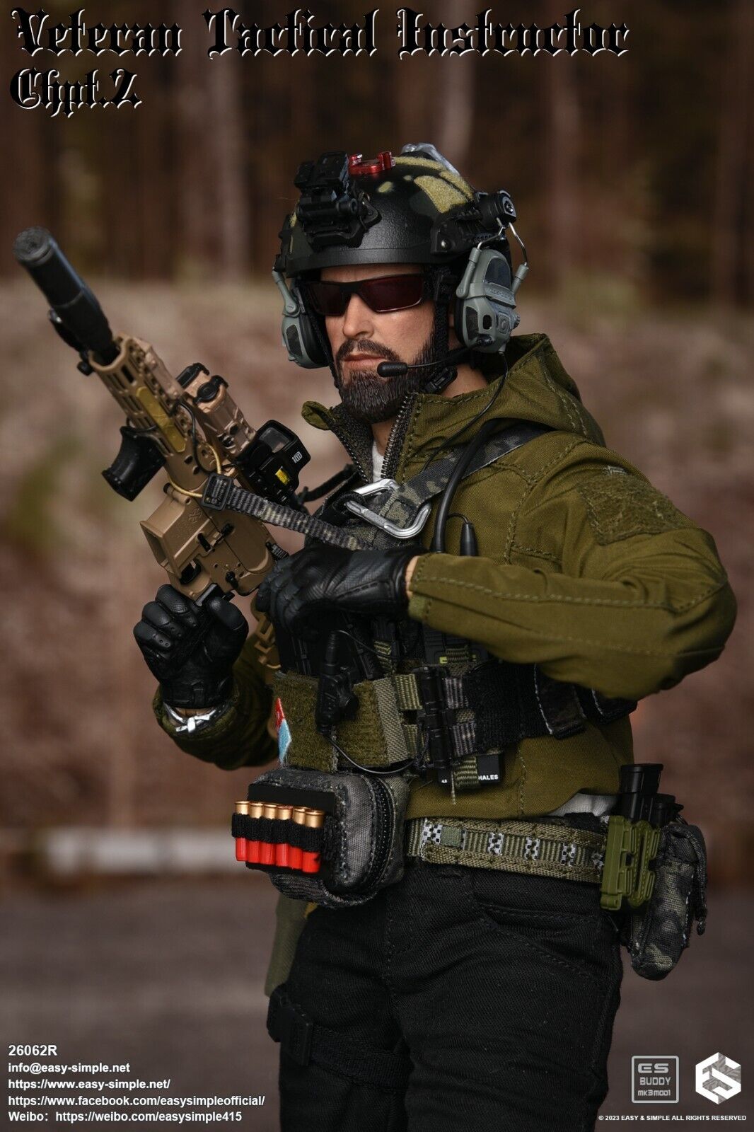 1:6 scale Easy & Simple Veteran Tactical Instructor Chapter II Radio w/ Headset