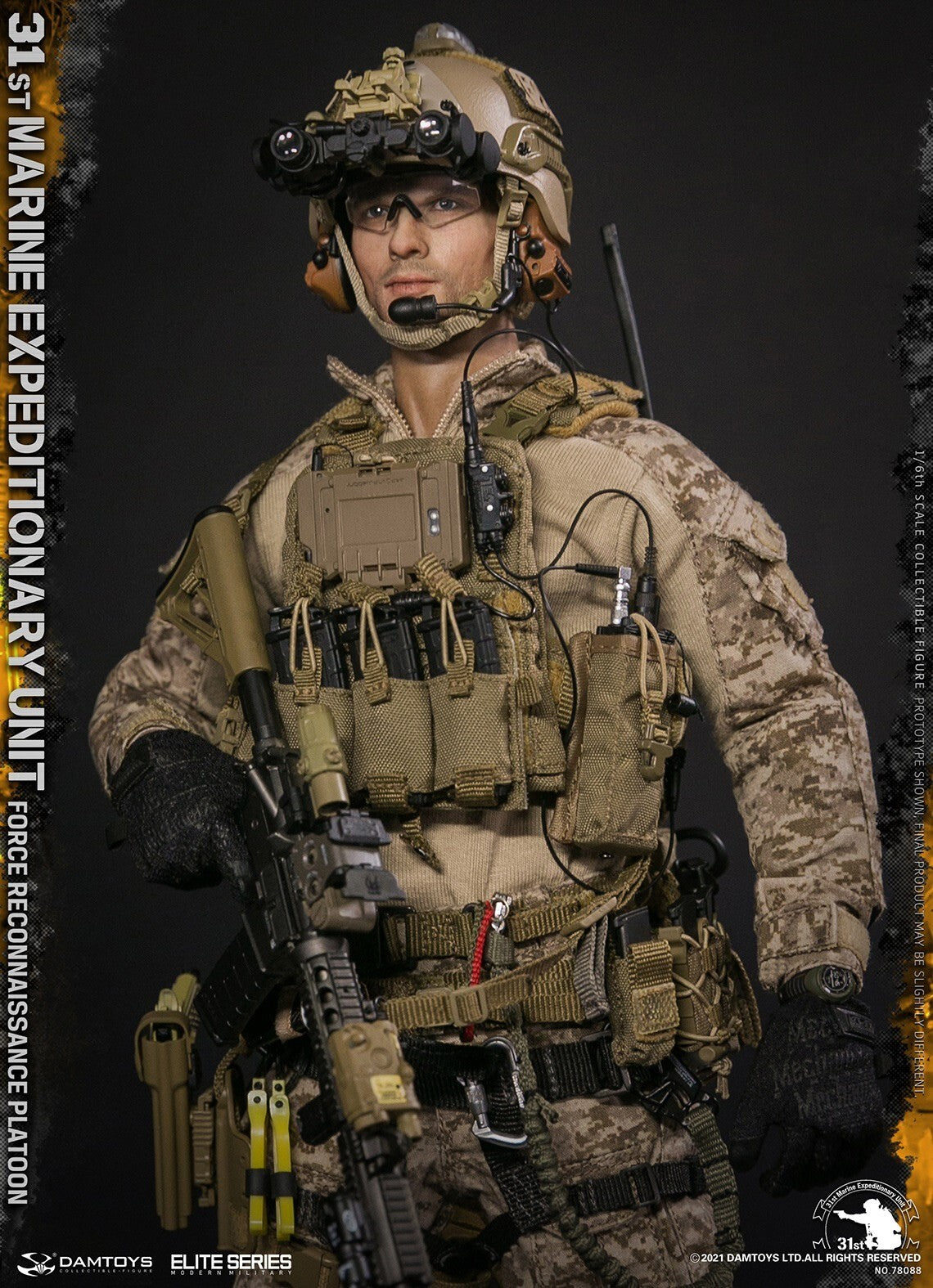 1:6 DamToys 31st MEU Force Reconnaissance Platoon Tan MOLLE Belt for 12" Figures